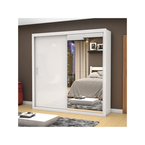 Guarda-roupa Salvador Plus 2 Portas de Correr com Espelho Branco - Mezzanine Móveis