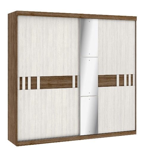 Guarda-Roupa Thb Premiatto Glass 2 Portas de Correr 2 Gavetas 4572 – Carvalho Sensitive/Teka Sensiti