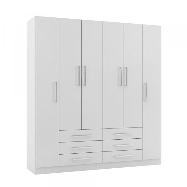 Guarda Roupa Veneza 6 Portas 6 Gavetas Rodial - Branco