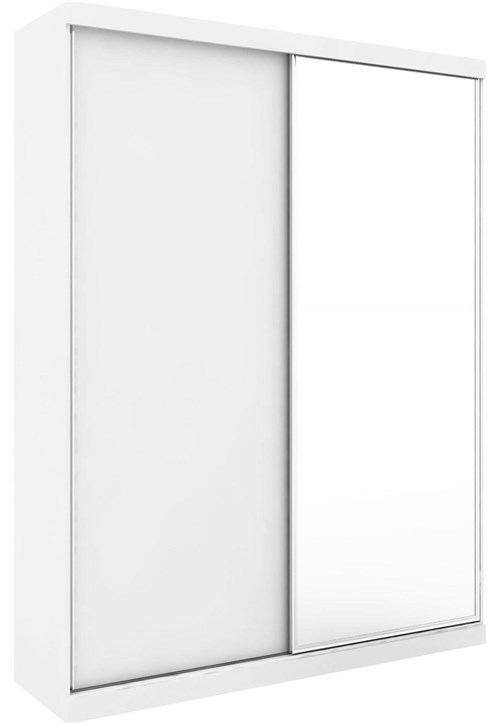 Guarda-Roupa Virtual 1,76 com 2 Portas Correr com Espelho Branco Robel