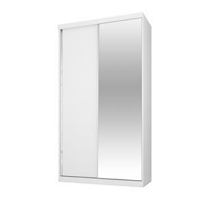 Guarda-Roupa Virtual 120Cm 2 Portas com Espelho Branco Maderado