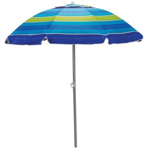 Guarda-Sol 2,4m Poliéster e Silver Coating Alumínio Articulado Azul- Mor