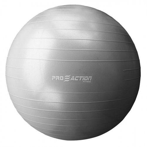 Gym Ball Bola Suica 65 Cm Anti Estouro em PVC Cinza Proaction