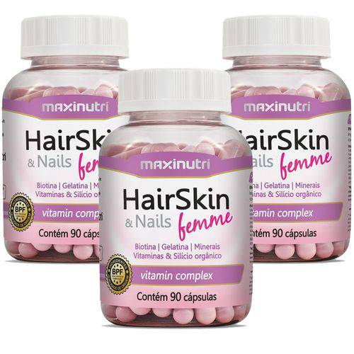 Tudo sobre 'Hair Skin & Nails Femme - Cápsula da Beleza - Kit com 270 Cápsulas - Maxinutri'
