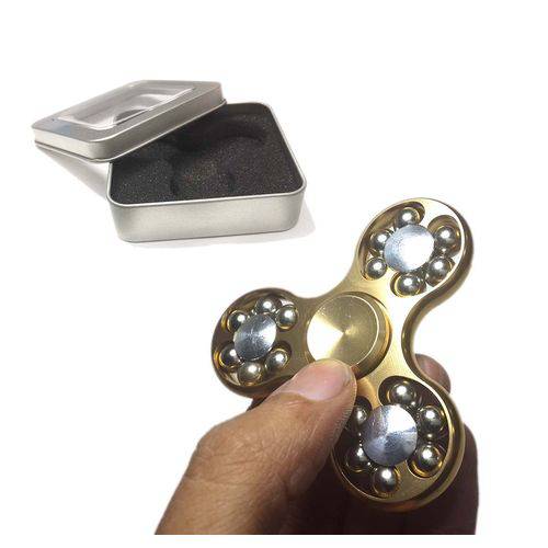 Hand Spinner Fidget de Metal Rolamento Ansiedade Anti Estresse Dourado