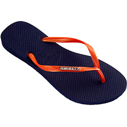 Havaianas Slim Logo Metallic Marinho/Tangerina