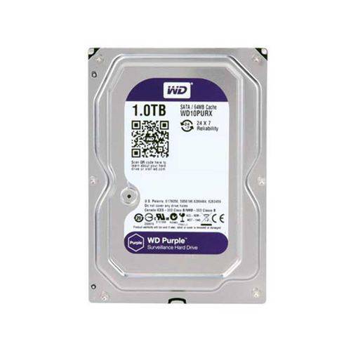 HD - 1.000GB (1TB) / 5.400RPM / SATA3 / 3,5pol - Western Digital Purple - WD10PURX / WD10PURZ