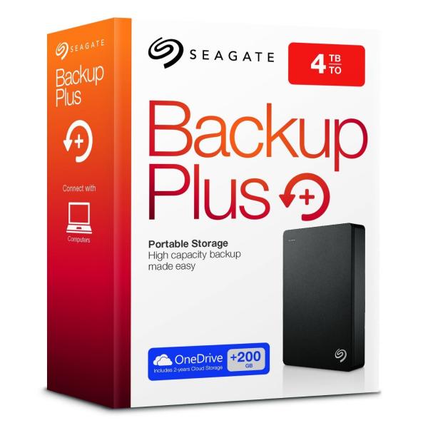 HD Externo 4TB Seagate Backup Plus 2.5 USB 3.0 Preto STDR4000200