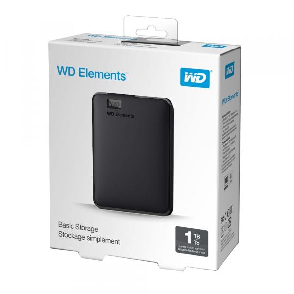 HD Externo Portátil WD Elements 1TB USB 3.0 Preto - Western Digital