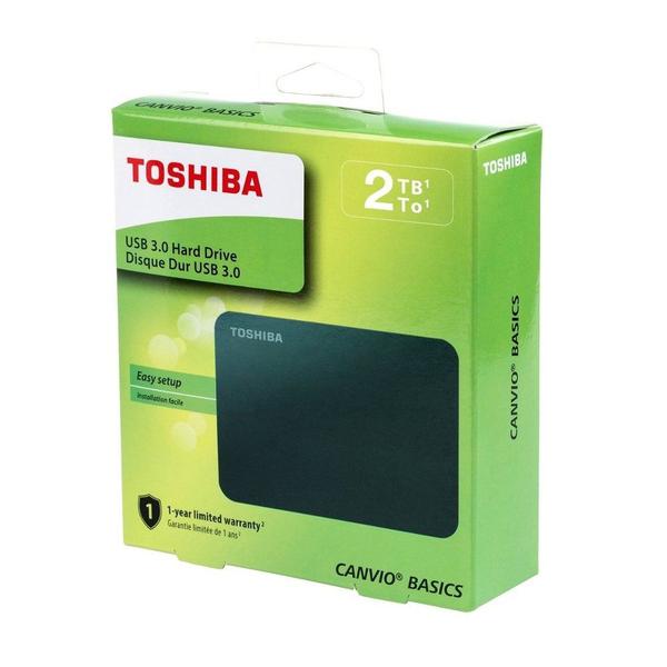 HD Externo Toshiba Canvio Basics 2TB Preto HDTB420XK3AA