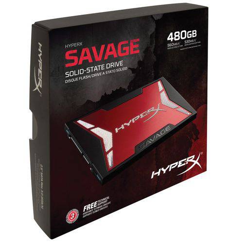 HD Gamer Savage Hyperx Ssd 480 Gb SHSS37A/480 2.5" Sata Iii Box - Kingston