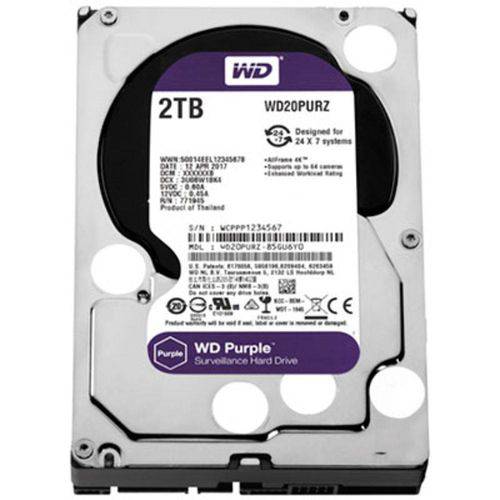 HD 2TB Sata 3 W. Digital WD20PURZ Purple