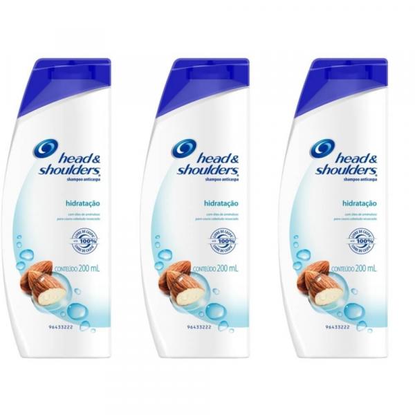Head Shoulders Hidratação Shampoo Anticaspa 200ml (Kit C/03)