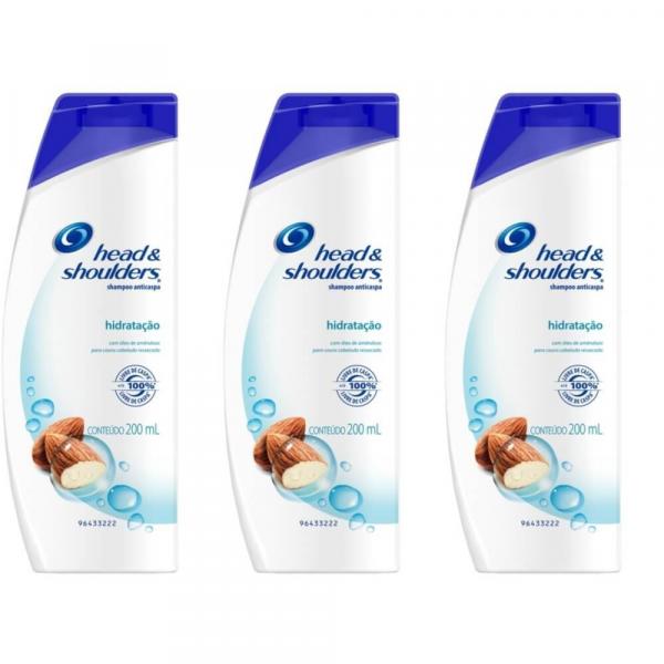 Head Shoulders Hidratação Shampoo Anticaspa 200ml (Kit C/03)