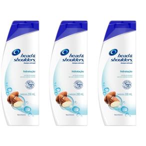Head & Shoulders Hidratação Shampoo Anticaspa 200ml - Kit com 03