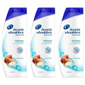 Head & Shoulders Hidratação Shampoo Anticaspa 400ml - Kit com 03