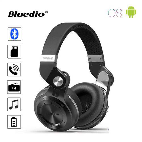 Tudo sobre 'Headphone Bluedio T2+ Plus Turbine Bluetooth Dobrável - com FM e Slot Cartão SD'