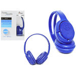 Headphone Bluetooth 3.0 Entrada de Sd Card RÁDIO Fm MP3 Wma e Wav Azul Kp-361