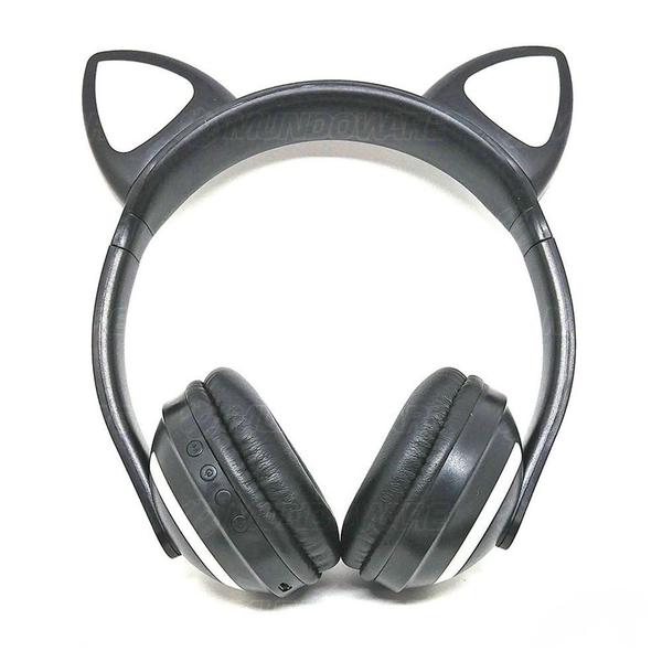 Headphone Bluetooth com Orelhas de Gato e Iluminação LED Fone Sem Fio de Gatinho Exbom HF-C240BT