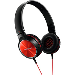 Headphone Dobrável Pioneer Preto/Vermelho - SE-MJ522-R