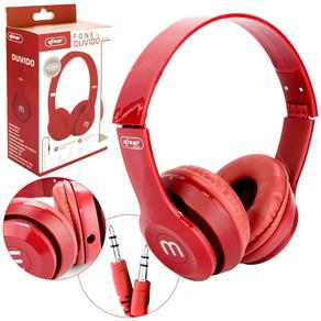 Headphone Fone de Ouvido P2 Kp-429 Vermelho