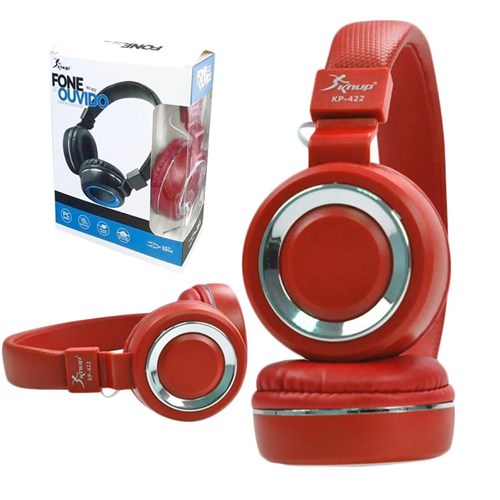 Headphone Fone Ouvido Kp-422 Vermelho Kp-422 Knup