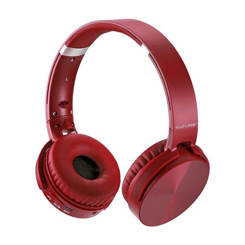 Headphone Premium Bluetooth SD Aux FM Verm. Multilaser PH266