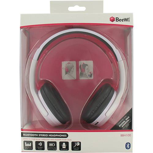 Headset Bluetooth Beewi Branco BBH100-A1