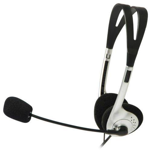 Headset C3 Tech - Voicer Light V2 Preto/Prata com Microfone CT662040BS