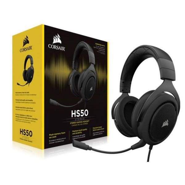 Headset Corsair HS50 Gaming Carbono CA-9011170-NA