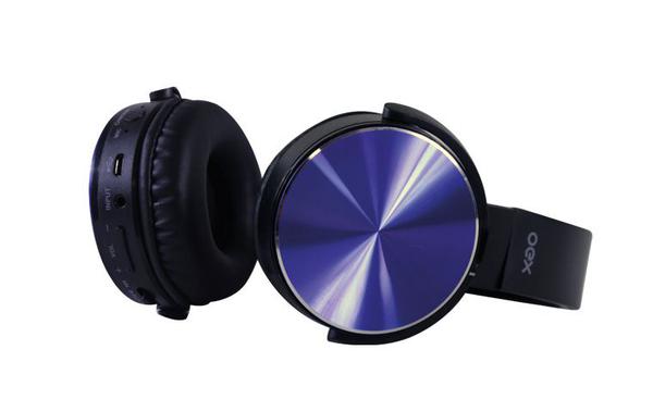 Headset Cosmic Bluetooth Preto com Azul Oex