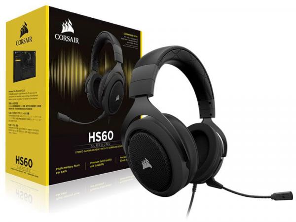 Headset Gamer com Fio Corsair Ca-9011173-na Hs60 Audio 7.1 Surround Carbon