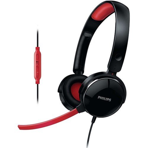 Headset Gamer com Microfone Desencaixável e Controle de Volume Shg7210/10 Preto/Vermelho Philips