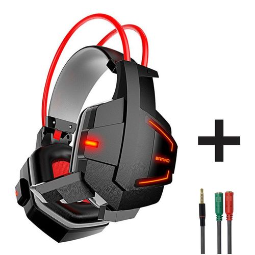 Headset Gamer com Microfone e Leds Coloridos Infokit Gh-x20 com Adaptador P3 X P2