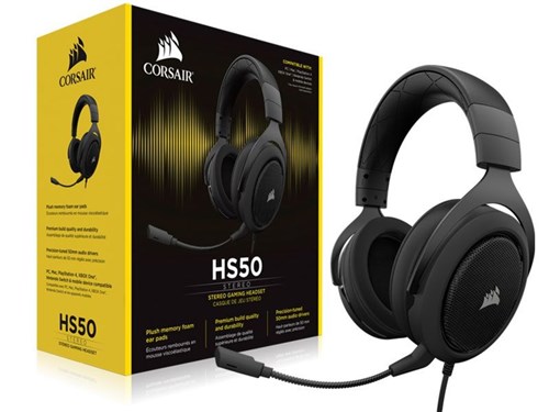 Headset Gamer Corsair Ca-9011170-Na Hs50 Stereo Carbon