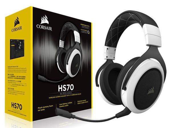 Headset Gamer Corsair CA-9011177-NA HS70 Wireless Surround 7.1 White