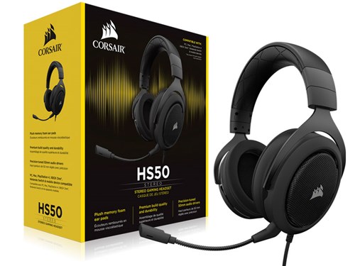 Headset Gamer Corsair HS50 Carbon CA-9011170-NA - 391908