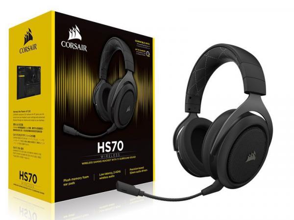 Headset Gamer Corsair Hs70 Wireless Carbon 7.1 Ca-9011179