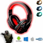 Headset Gamer Csgo 2019 - LED + P2 + 5.1 Surround + Usb + Microfone