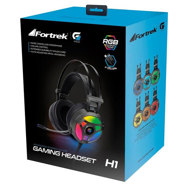 Headset Gamer Fortrek RGB, 2x P2 + USB, Cinza - H1 Pro