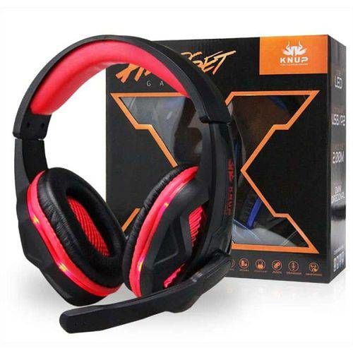 Headset Gamer Kp-396 Pc Fone Ouvido + Adaptador Ps4 Celular Vermelho