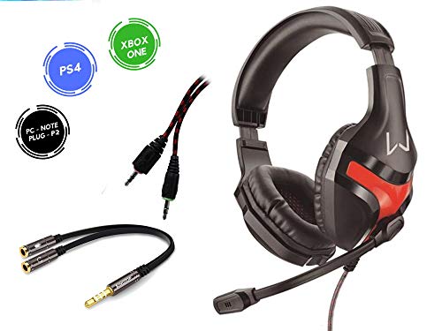 Headset Gamer P/ Ps4 Xbox One S Computador Notebook Multilaser PH101 Fone com Microfone + Adaptador P3 3.5mm