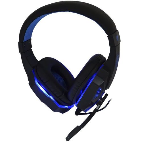Headset Gamer Ps4 Fone Ouvido com Microfone Usb P2 Led Celular Jogos Exbom Hf-g390p4 Preto Azul