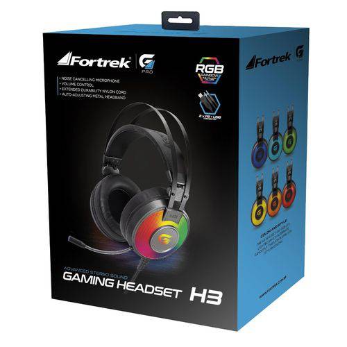 Headset Gamer Rgb G Pro H3 7.1 Cinza Fortrek