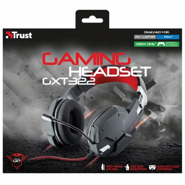 Headset Gamer Trust Dynamic GXT 322 Preto/Vermelho - Trust
