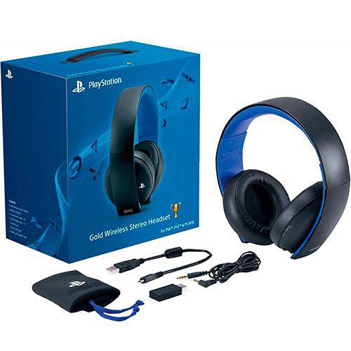 Headset Gold Wireless Stereo - Ps3/Ps4
