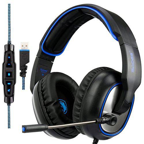 Headset Headphone Sound 7.1 USB Pc Ps4 Ps3 Xbox One SADES R7