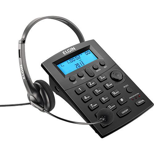 Headset HST-8000 Elgin Conjunto Telefonista com Base Discadora