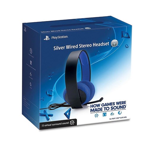 Headset Silver Wired Stereo 7.1 para Ps4