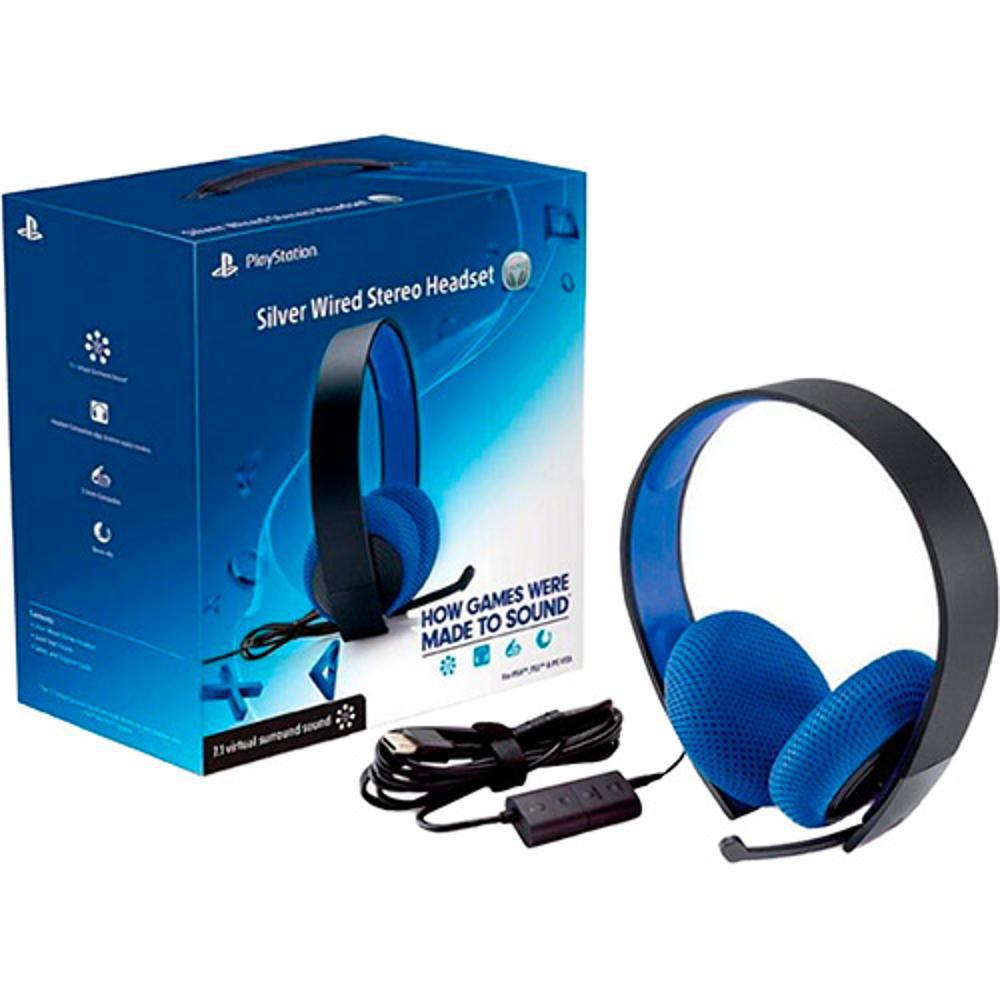Headset Silver Wired Stereo - Ps3/Ps4